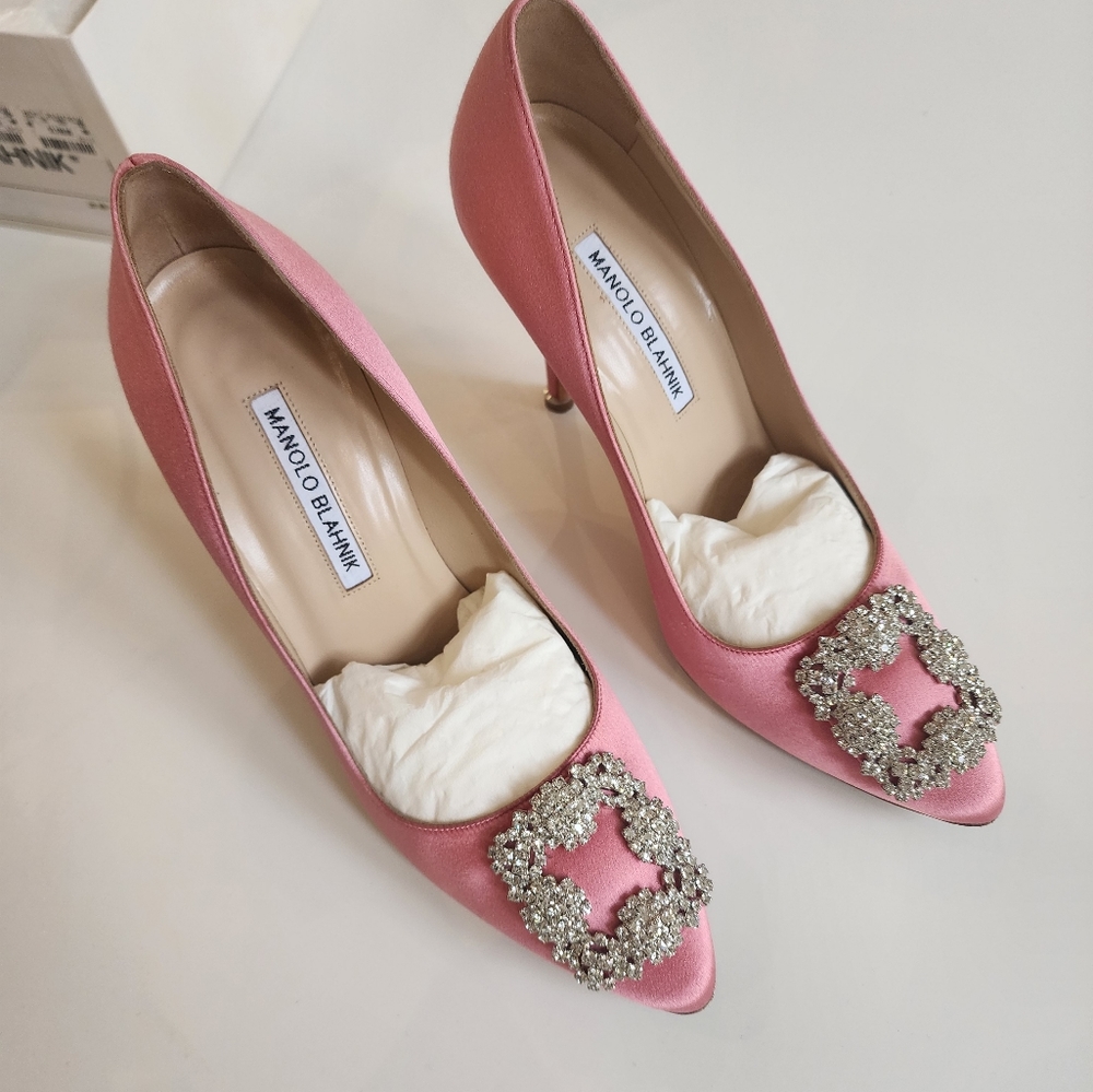 🥳SOLD!!!!🥳 Manolo Blahnik Hangisi Pink EU 38.5 - Picture 3 of 10